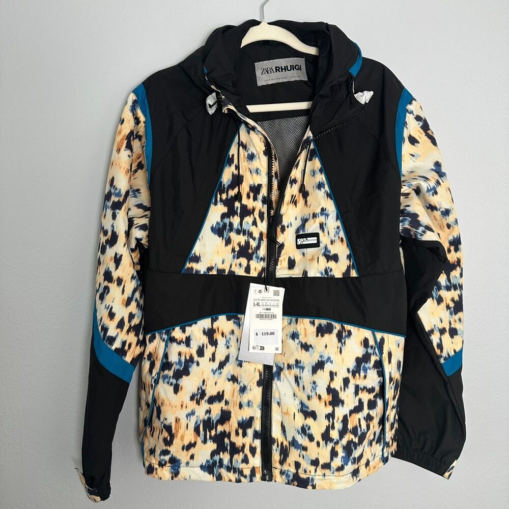 Zara Rhuigi Mens Size (Large/XL) Windbreaker Hoodie Full Zip Limited Edition